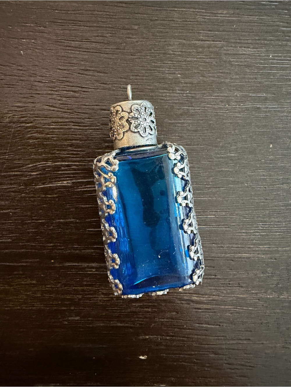 Vintage Cobalt Blue Mini bottle pendant